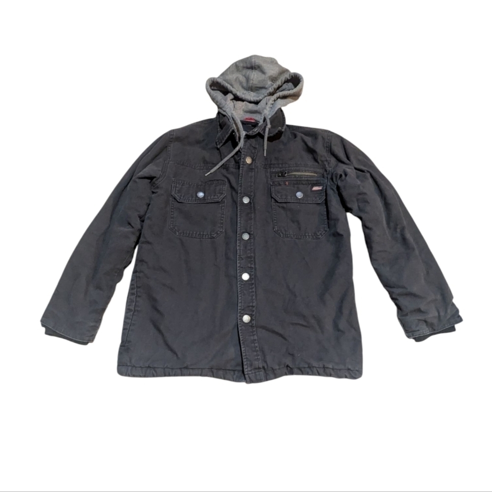 Dickies Workwear Shirt Hoodie Jacket Long Sleeve Hoodie Full Zip Size Small